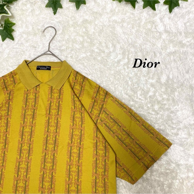 Dior 柄シャツ 総柄 レトロ ポロシャツ ディオール 奇抜 - ポロシャツ