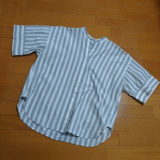 マッキントッシュ(MACKINTOSH)のMACKINTOSH マッキントッシュ☆ストライプ ノーカラーシャツ(シャツ/ブラウス(半袖/袖なし))