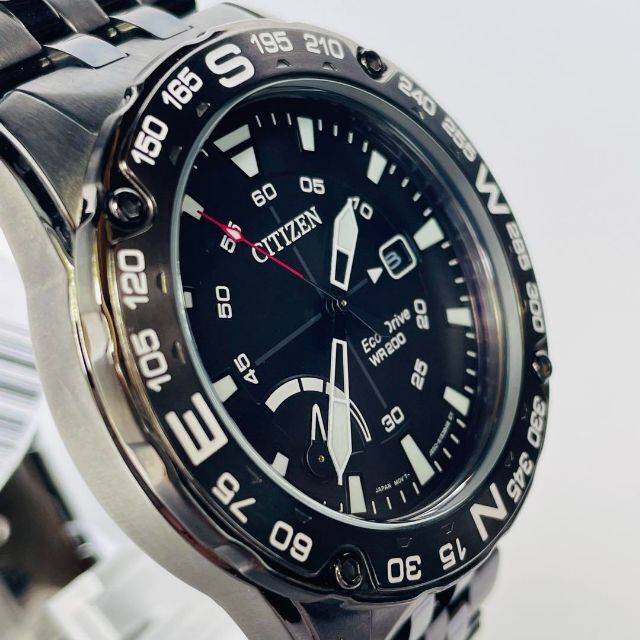 【新品】定価6万 シチズン ダイバーズ エコドライブ メンズ 腕時計 ブラック