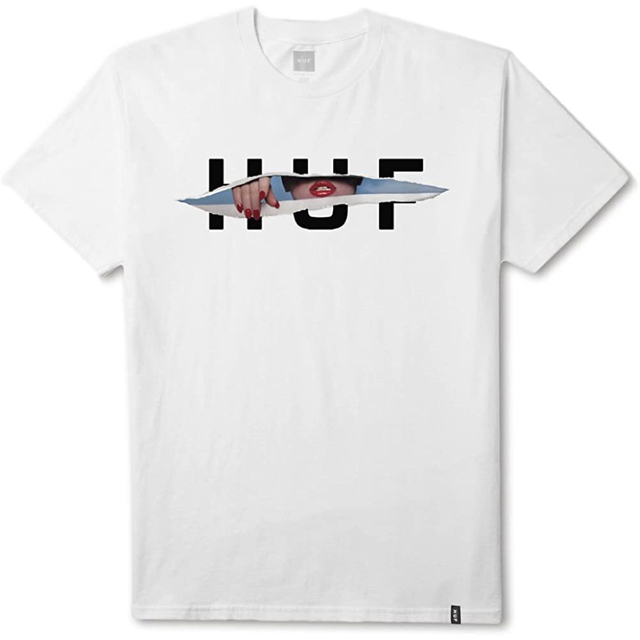 HUF Tシャツ XL OG LOGO RIPPED TEE リペッド ホワイト