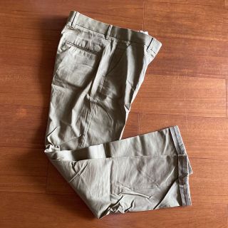 ザラ(ZARA)のZARA MAN センタープレスチノパン　すそW仕上げ　W78 カーキ(チノパン)