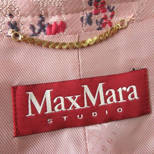 Max Mara(マックスマーラ)の極美品◎正規品 Max Mara Studio マックスマーラ ステュディオ レディース ふくれ織 フラワーエンブロイダリードコート ピンク×マルチ 50 レディースのジャケット/アウター(その他)の商品写真