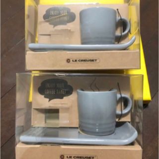 ルクルーゼ(LE CREUSET)のル・クルーゼ　ミニマグ　トレイセット  ミストグレー  2点(食器)