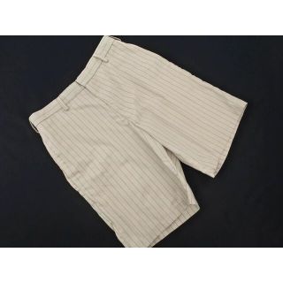 ステューシー(STUSSY)のSTUSSY ステューシー ストライプ ハーフ パンツ size40/アイボリーｘグレー ■◆ メンズ(ショートパンツ)