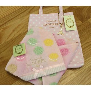 ラデュレ(LADUREE)の【新品】ラデュレ　タオルハンカチ＆ミニバッグセット(ハンカチ)