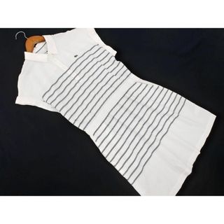 ラコステ(LACOSTE)のLACOSTE ラコステ ボーダー ウエストゴム シャツ ワンピース size38/白 ■◆ レディース(ひざ丈ワンピース)