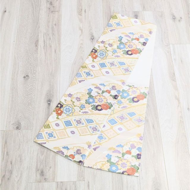 【新品・仕立て上がり】正絹 袋帯 フォーマル カジュアル 白 ホワイト b92