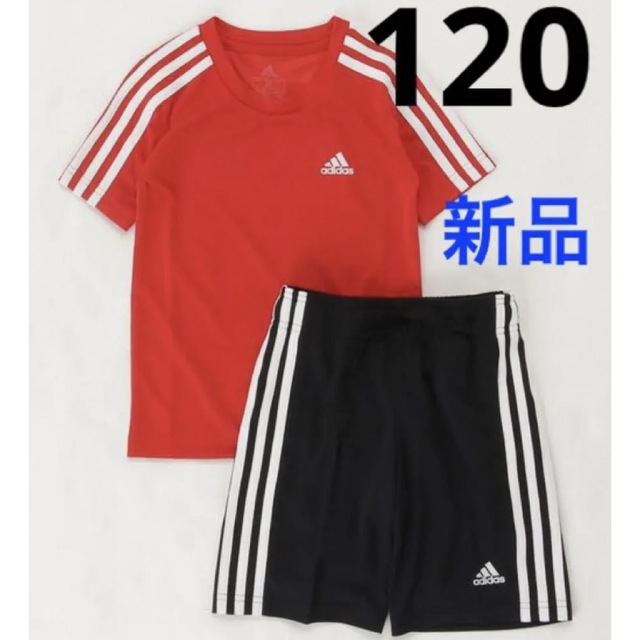 adidas(アディダス)の新品 adidas Tシャツ パンツ 上下セット 120cm セットアップ キッズ/ベビー/マタニティのキッズ服男の子用(90cm~)(Tシャツ/カットソー)の商品写真