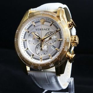 ひし型 【新品未使用】VERSACE V-Ray クロノグラフ 腕時計 シルバー グレカ
