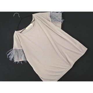 ティティベイト(titivate)のtitivate ティティベイト フェザー付き プルオーバー カットソー size38/ベージュ ■◆ レディース(カットソー(半袖/袖なし))