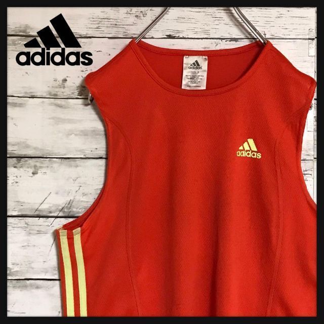 adidas(アディダス)の【入手困難】アディダス　プリントロゴ入りタンクトップ　レア　F449 メンズのトップス(タンクトップ)の商品写真