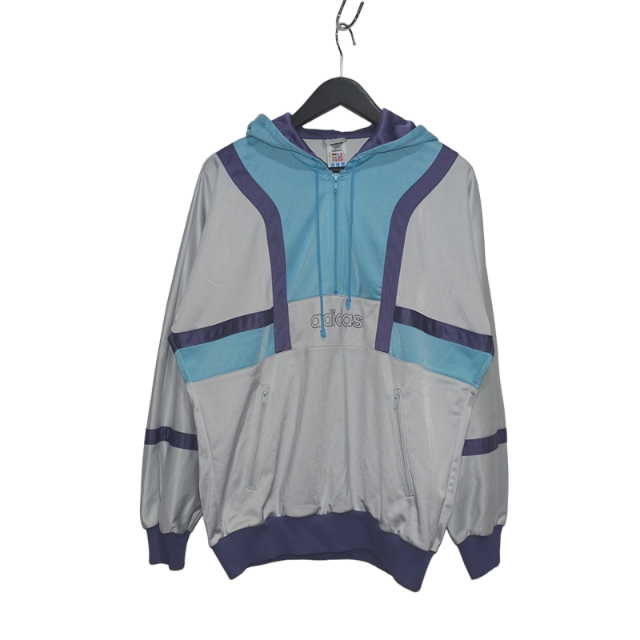 ADIDAS 90s HALF ZIP JERSEY HOODIE