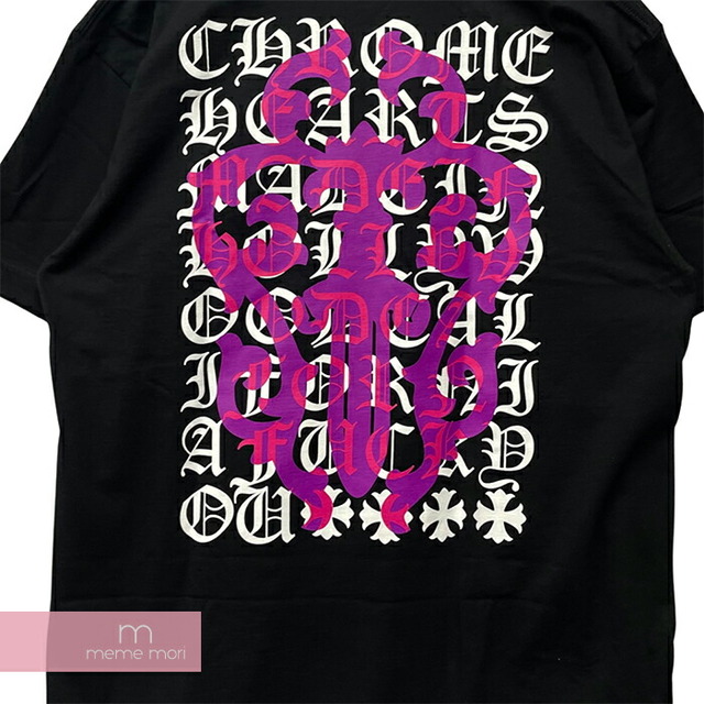 【限定特価】CHROME HEARTS DAGGER EYE CHART Tee クロムハーツ ダガーアイチャートTシャツ 半袖カットソー 胸ポケット ブラック×パープル サイズL【230507】【新古品】【me04】 5