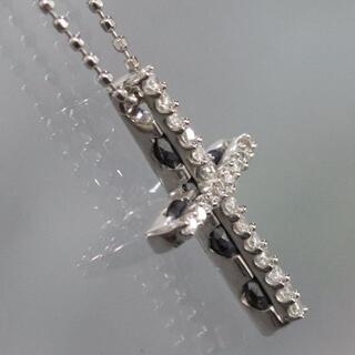 ダイヤモンド/1.00ct クロスモチーフ ネックレス K18WG D0928