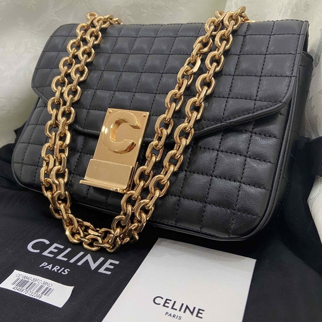 正規品保証 【美品】セリーヌ CELINE Cセー スモール キルティング