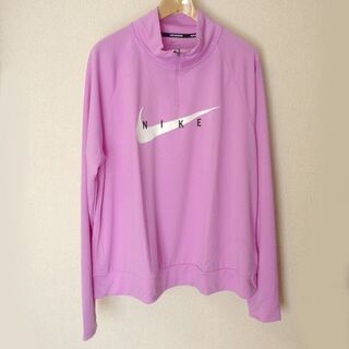 ナイキ(NIKE)の大きいサイズ◆新品◆(1X)(Plus Size)NIKE ピンク長袖トップス(Tシャツ(長袖/七分))