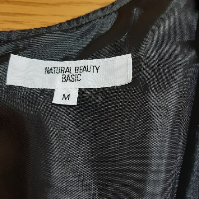 NATURAL BEAUTY BASIC(ナチュラルビューティーベーシック)のナチュラルビューティーベイシック　黒　ミニワンピース 　M レディースのワンピース(ミニワンピース)の商品写真