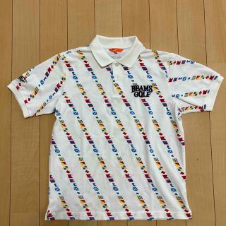 ビームス(BEAMS)のビームスゴルフ　BEAMS GOLF ポロシャツ　総柄　国旗　Mサイズ　メンズ(ウエア)