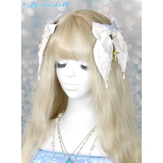 【受注生産】《☥》プリンセスロリィタリボンバレッタ (カラー▷白)(ヘアアクセサリー)