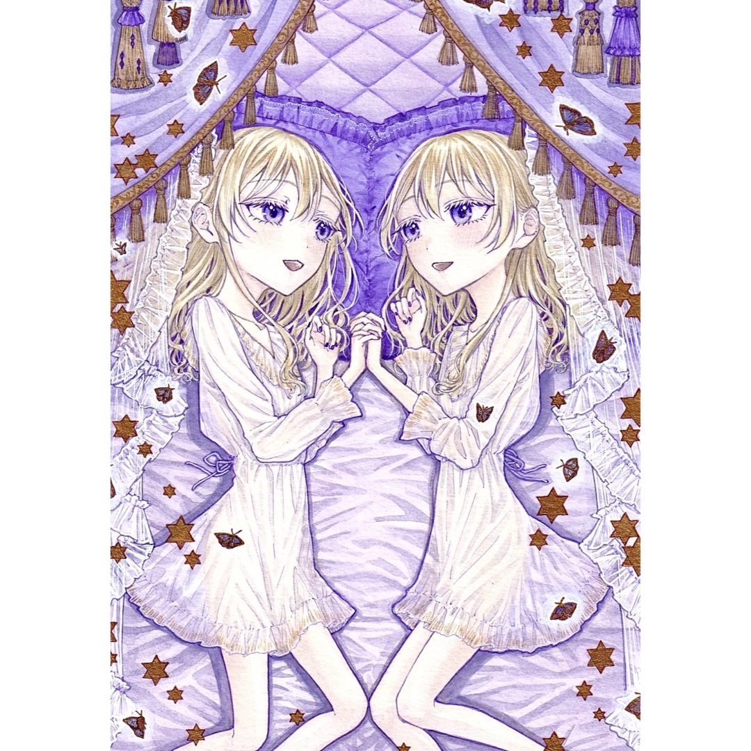 B5 オリジナル 手描きイラスト 原画 創作 ゴスロリ ツインテ B5 オリジナル 手描きイラスト 原画 創作 ゴスロリ ツインテ