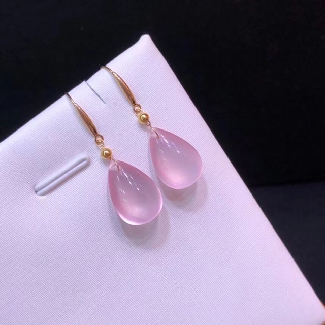 ⭐︎【天然】スターローズクォーツ ピアス k18の通販 by Rui|ラクマ