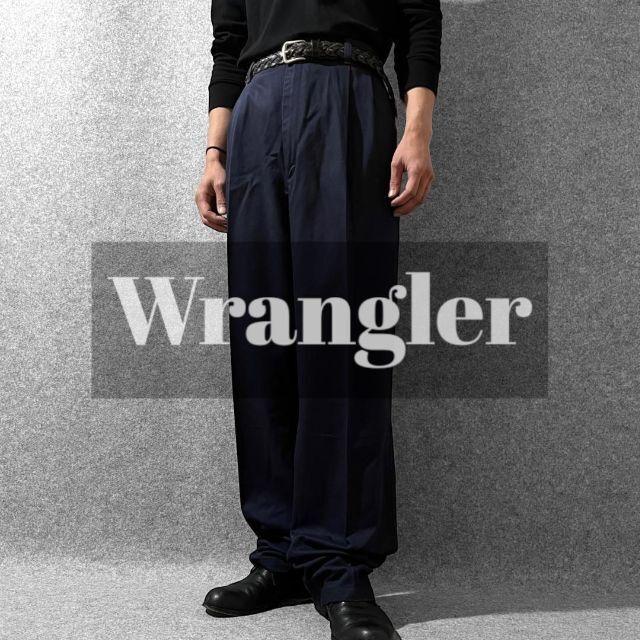 Wrangler(ラングラー)の【Wrangler】ラングラー ワイド BIG 2タック チノパン 濃紺 W40 メンズのパンツ(チノパン)の商品写真