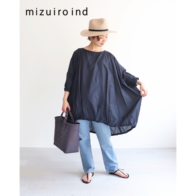 レディース【mizuiro ind】ワイドチュニックワンピース