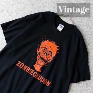 アートヴィンテージ(ART VINTAGE)の【vintage】ゾンビゲドン BIG プリント ルーズ オーバー 黒 Tシャツ(Tシャツ/カットソー(半袖/袖なし))