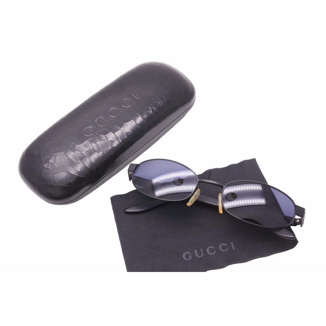 実物 美品GUCCI グッチ サングラス Gロゴ ロゴプレート ケース付き
