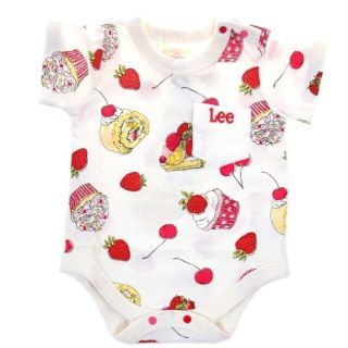 リー(Lee)のLee　【新品・未使用品】LeeBABY　プリントロンパース　80　レッド(ロンパース)