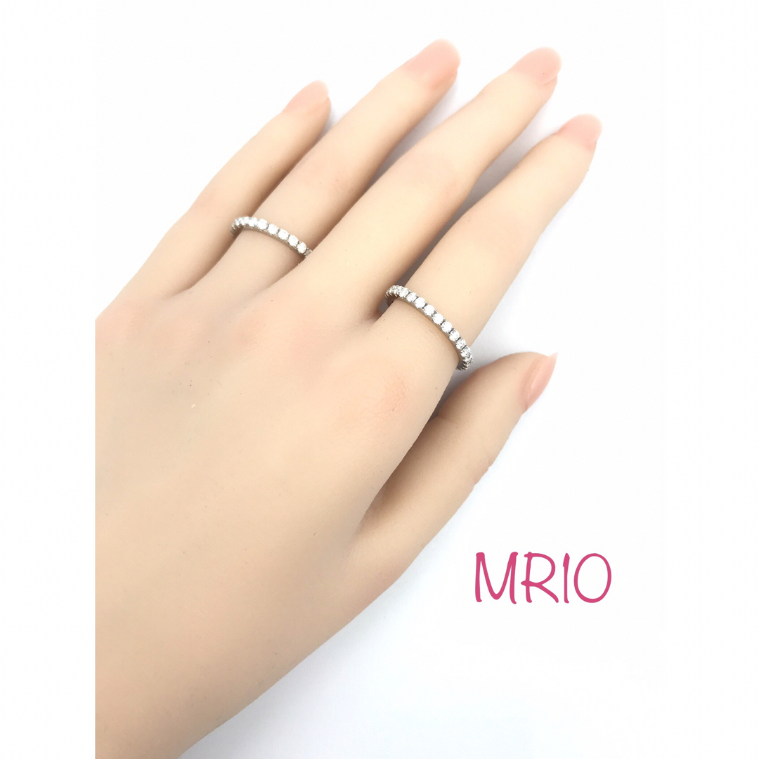 MR10／ 11号2㎜　フルエタニティ モアサナイト リング ♡ シルバー925 レディースのアクセサリー(リング(指輪))の商品写真