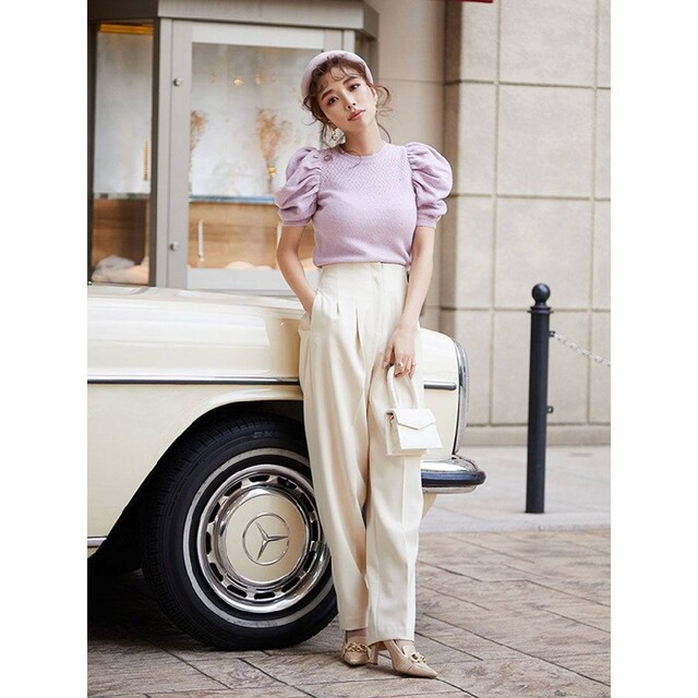 新品 eimy istoire♡ハイウエストタックパンツ♡-