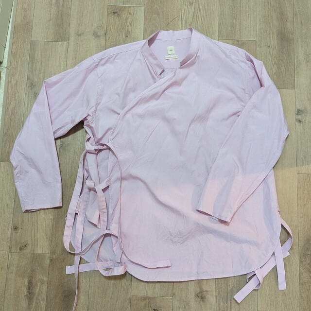 シャツ/ブラウス(長袖/七分)SEA カシュクールコットンシャツ　ピンク