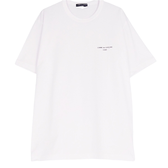 美品 コムデギャルソンオム COMME des GARCONS HOMME Tシャツ カットソー 半袖 ショートスリーブ ロゴ柄 トップス メンズ M ホワイト