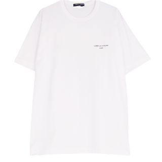 コムデギャルソン(COMME des GARCONS)の美品 コムデギャルソンオム COMME des GARCONS HOMME Tシャツ カットソー 半袖 ショートスリーブ ロゴ柄 トップス メンズ M ホワイト(Tシャツ/カットソー(半袖/袖なし))