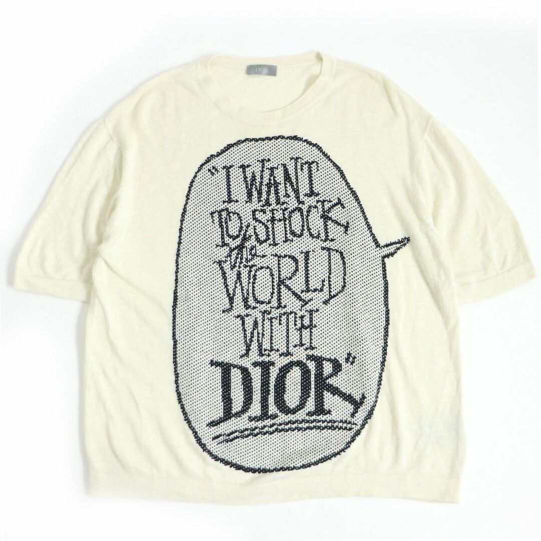 美品□20AW DIOR × SHAWN STUSSY by Kim Jones クルーネック 半袖 ニットセーター アイボリー S 伊製 正規品  三代目JSB/今市着用 メンズ | フリマアプリ ラクマ