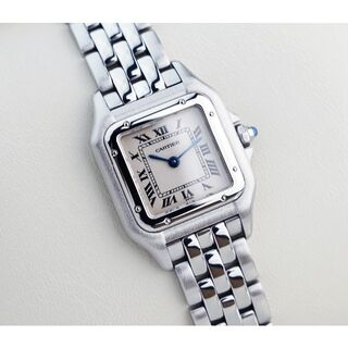 カルティエ(Cartier)の美品 カルティエ パンテール スクエア シルバー ローマン SM (腕時計)