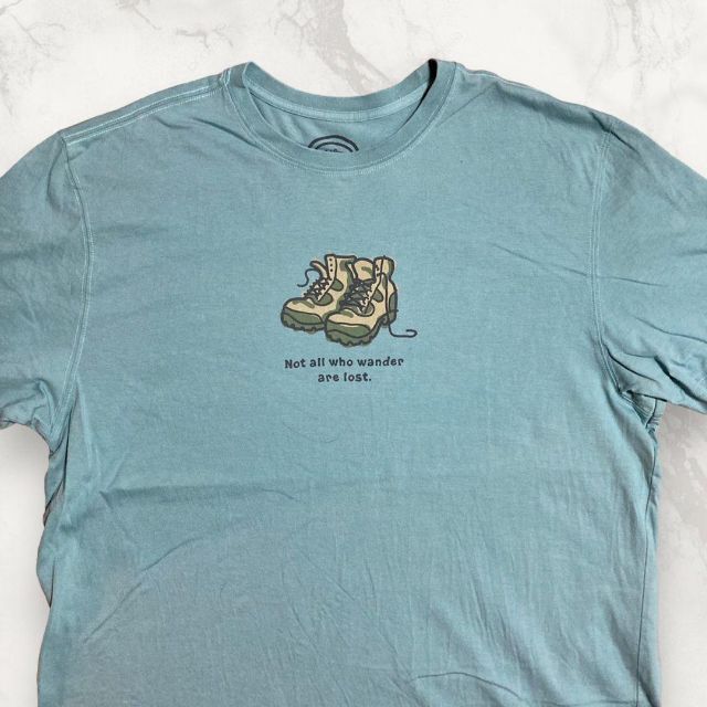 HGX Life is good ライフイズグッド　登山　シューズ　イラスト T メンズのトップス(Tシャツ/カットソー(半袖/袖なし))の商品写真