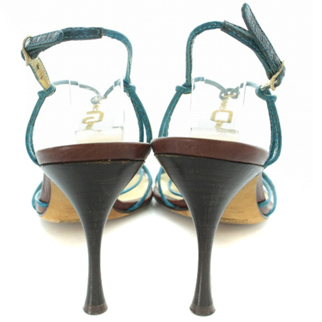 DOLCE&GABBANA(ドルチェアンドガッバーナ)のドルチェ&ガッバーナ ドルガバ サンダル 37 24cm 茶色 青 レディースの靴/シューズ(サンダル)の商品写真