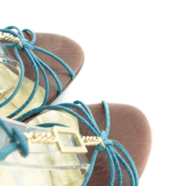 DOLCE&GABBANA(ドルチェアンドガッバーナ)のドルチェ&ガッバーナ ドルガバ サンダル 37 24cm 茶色 青 レディースの靴/シューズ(サンダル)の商品写真