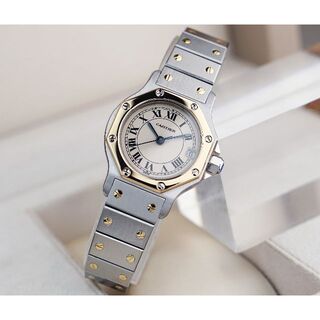 カルティエ(Cartier)の美品 カルティエ サントス オクタゴン コンビ ローマン SM Cartier(腕時計)