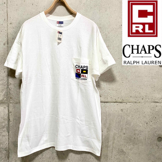 チャップス(CHAPS)のCHAPS RALPH LAUREN☆ポケットTシャツ☆白M☆デッドストック(Tシャツ/カットソー(半袖/袖なし))