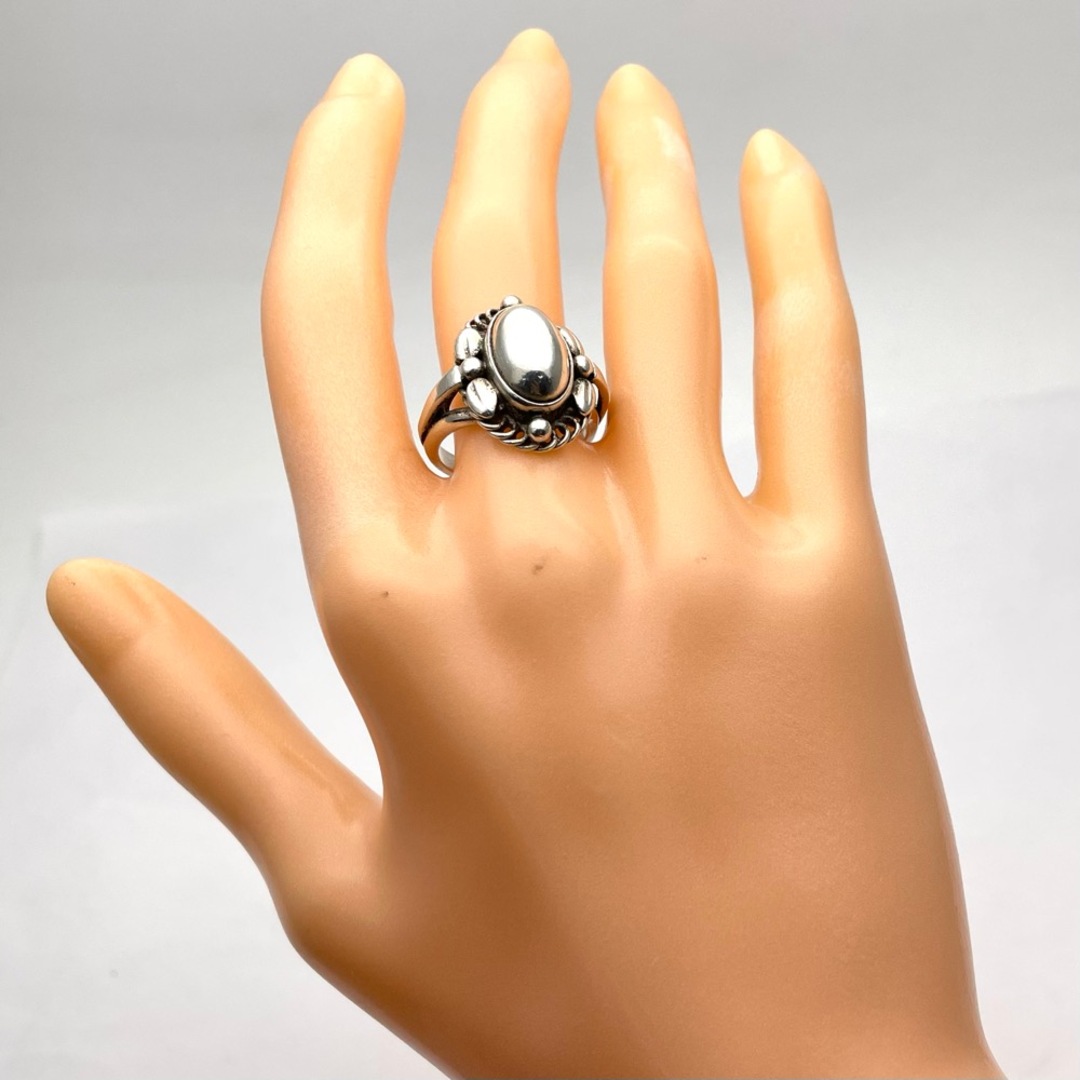 Georg Jensen ジョージジェンセン 指輪 シルバー オーバル 楕円 1A アクセサリー 男女兼用 メンズ レディース シルバー925 約9号 ユニセックス 約5.9g 定番【中古品】
