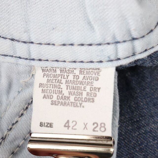 OshKosh(オシュコシュ)のオシュコシュ オーバーオール デニム USA製 ビッグ 大きいサイズ サロペット ツナギ アメリカ古着 メンズ 42×28サイズ ブルー OSHKOSH メンズのパンツ(サロペット/オーバーオール)の商品写真