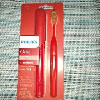 フィリップス(PHILIPS)のPhilips フィリップス　電動歯ブラシ　One 　サンゴピンク(健康/医学)