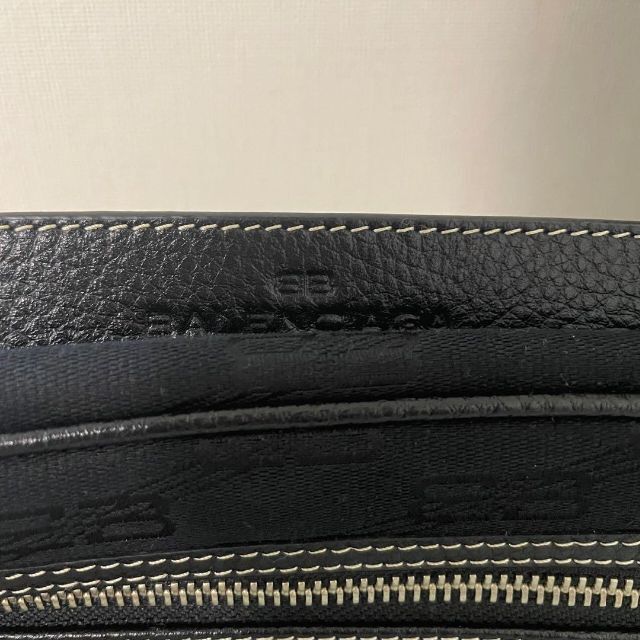 ✨美品✨バレンシアガ BBロゴ ハンドバッグ キャンバス×レザー 黒 ポーチ付き
