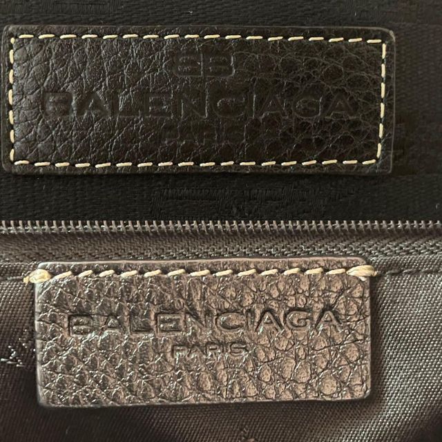 ✨美品✨バレンシアガ BBロゴ ハンドバッグ キャンバス×レザー 黒 ポーチ付き
