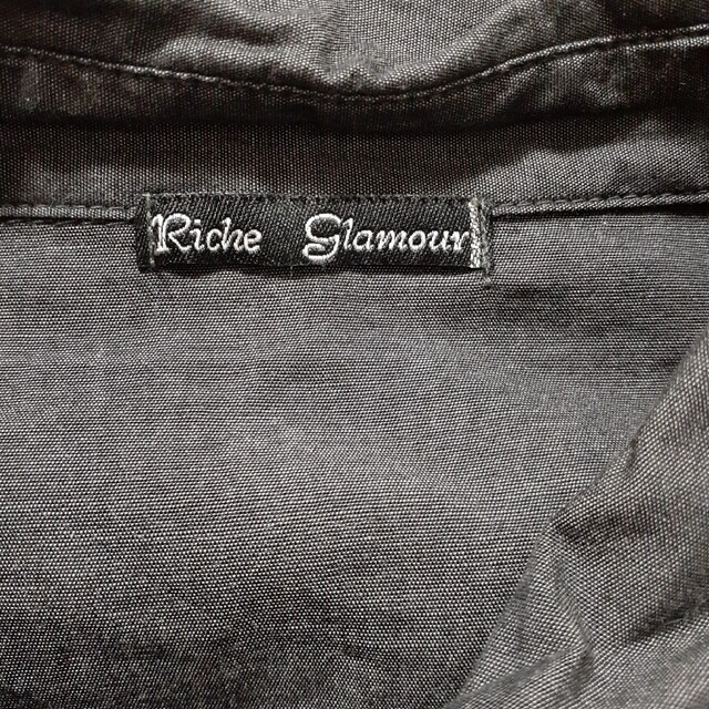 Riche glamour(リシェグラマー)のRiche glamour リシェ グラマー ワンピース　古着　グレー×ネイビー レディースのスカート(ひざ丈スカート)の商品写真