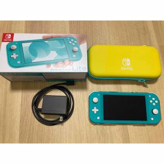 ニンテンドースイッチ(Nintendo Switch)のNintendo Switch Lite 本体 ターコイズ ケース・箱付き(携帯用ゲーム機本体)