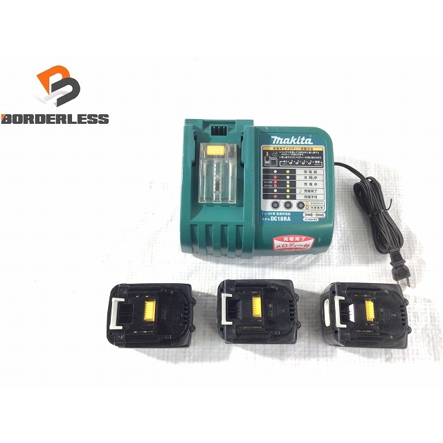 ☆品 4点セット☆makita マキタ 14.4V3.0AH 純正 バッテリー 3個 BL1430 充電器 DC18RAT 電動工具用電池 70446